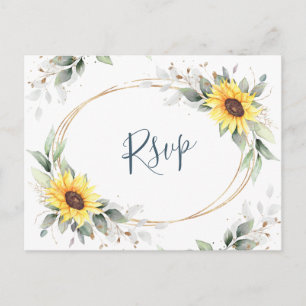 Elegante Sonnenblumen Grüne UAWG Postkarte