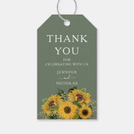 Elegante Sonnenblumen Hochzeit Geschenkanhänger