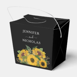 Elegante Sonnenblumen Hochzeit Geschenkschachtel