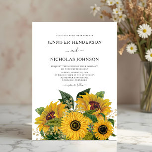 Elegante Sonnenblumen-Hochzeit im Blumenstil Einladung