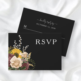 Elegante Sonnenblumen Hochzeit RSVP Karte