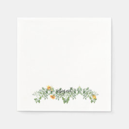 Elegante Sonnenblumen im Foliage Custom Cocktail Serviette