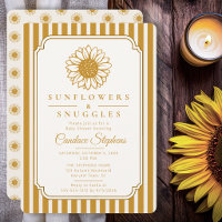 Elegante Sonnenblumen & Kuscheltiere Baby-Party