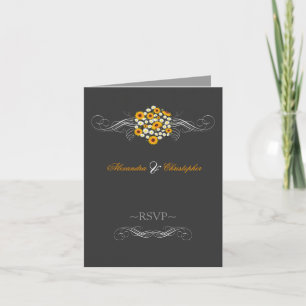 Elegante Sonnenblumen-Margeriten-Blumenstrauß RSVP Einladung