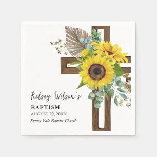 Elegante Sonnenblumen-Sommer-Boho-Taufe Serviette