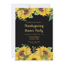 Elegante Sonnenblumen und Blätter Thanksgiving-Par