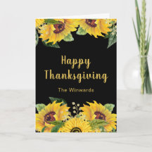 Elegante Sonnenblumen und Blätter Thanksgiving-Par
