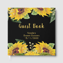 Elegante Sonnenblumen und Blattwerk Sweet Sixteen