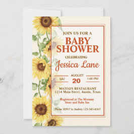 Elegante Sonnenblumendusche Einladung