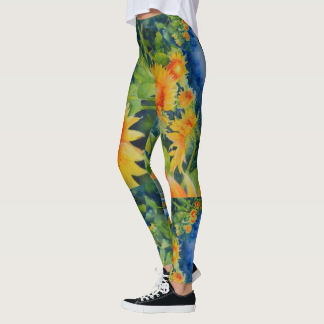 Elegante Sonnenblumenfelder Leggings (Links)