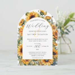 Elegante Sonnenblumenhochzeit Einladung