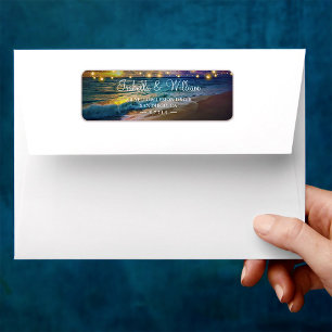 Elegante Sonnenuntergang Beach String Lights Somme