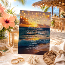 Elegante Sonnenuntergang Beach String Lights Somme