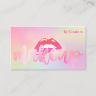Elegante Sophisticated Moderne Lippen Holografisch Visitenkarte
