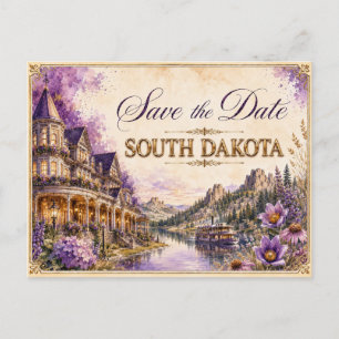 Elegante South Dakota Save-the-Date-Hochzeitseinla Postkarte