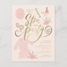 Elegante Spa-Party-Einladung mit falschem Gold