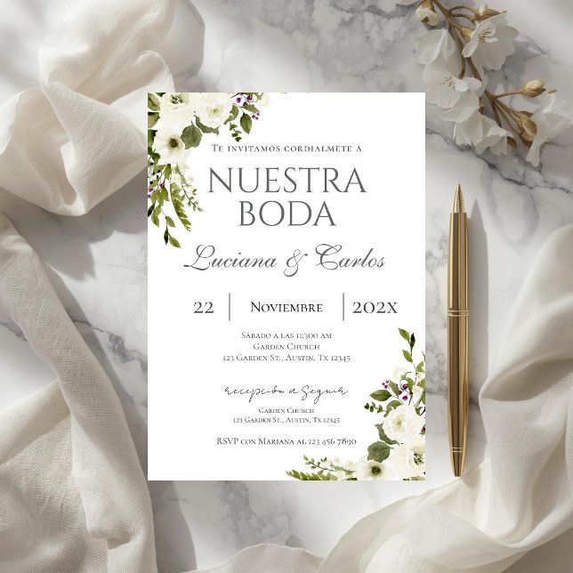 Elegante spanische Hochzeit Einladung (Von Creator hochgeladen)