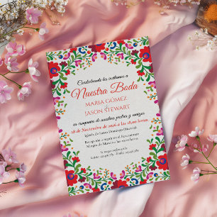 Elegante spanische Hochzeit mit floralem botanisch Einladung