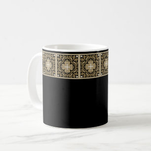 Elegante spanische Sepia-Fliese Kaffeetasse
