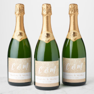 Elegante Sparkle Gold Glitzer Hochzeitsreise mit d