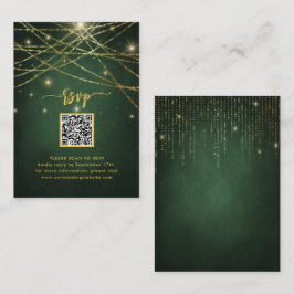 Elegante Sparkling Gold String Lights QR Code UAWG Begleitkarte