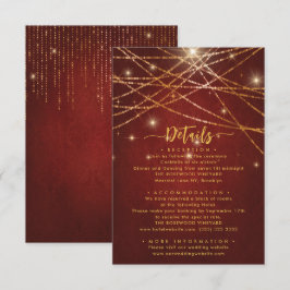 Elegante Sparkling String Lights Hochzeitdetails Begleitkarte