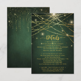 Elegante Sparkling String Lights Hochzeitdetails Begleitkarte