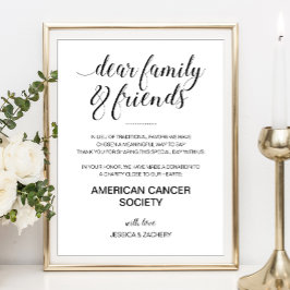 Elegante Spende von Wohltätigkeiten anstelle von L Poster