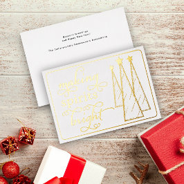 Elegante Spirituosen helles weißes Geschäft Folien Feiertagskarte