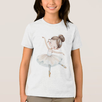 Elegante Spitze Ballerina Aquarell Weiß Creme Gold Tri-Blend Shirt