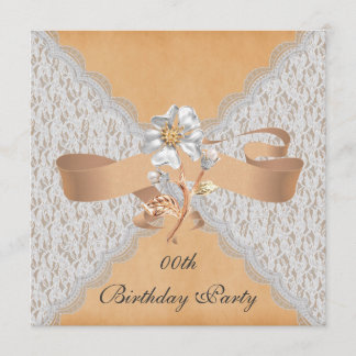 Elegante Spitze-Geburtstags-Party Einladungen