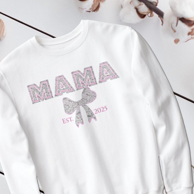 Elegante Spitze "MAMA" mit Bow-MAMA Sweatshirt (Von Creator hochgeladen)