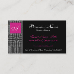 Elegante Spitze mit rosa Monogramm-Visitenkarten Visitenkarte