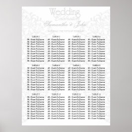 Elegante Spitzen Gray & White Moderne Minimalistis Poster