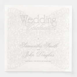 Elegante Spitzen Gray & White Moderne Minimalistis Serviette