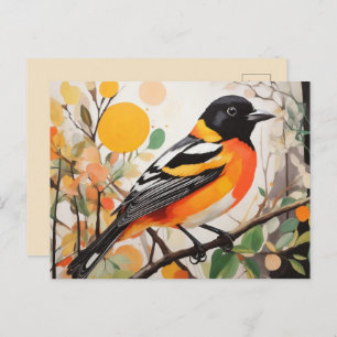 Elegante Spring Bird Baltimore Oriole Postkarte
