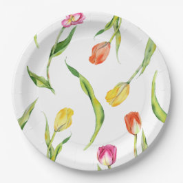 Elegante Spring Blume Tulip Brautparty Pappteller