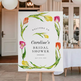 Elegante Spring Blume Tulip Brautparty Signatur Poster