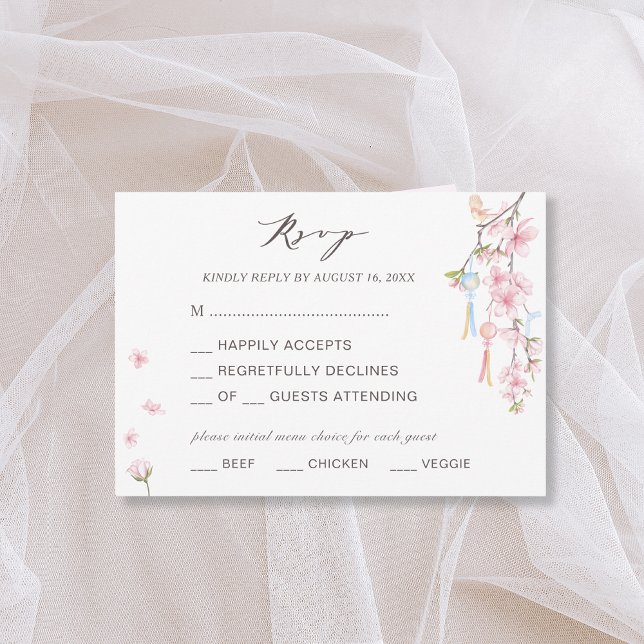 Elegante Spring Blume Wedding RSVP Einladung (Von Creator hochgeladen)