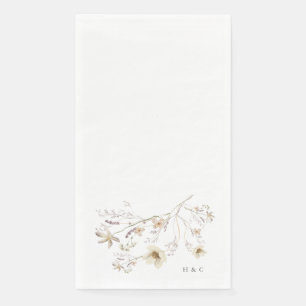 Elegante Spring Monogram Wildblume Wedding Serviette