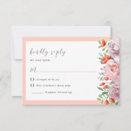 Elegante Spring Rose Wedding RSVP Card Einladung