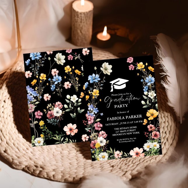 Elegante Spring Wildblume Abschluss Einladung (Von Creator hochgeladen)