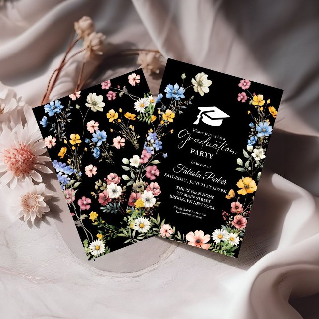 Elegante Spring Wildblume Abschluss Einladung (Von Creator hochgeladen)