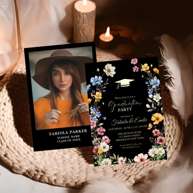 Elegante Spring Wildblume Abschluss Folieneinladung (Von Creator hochgeladen)