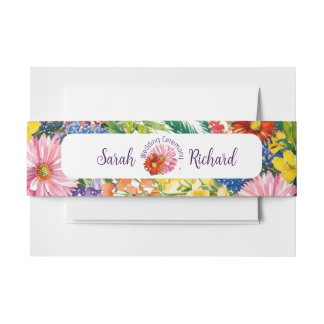 Elegante Spring Wildblume Floral Wedding Einladungsbanderole