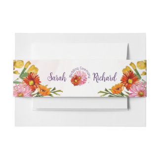 Elegante Spring Wildblume Floral Wedding Einladungsbanderole