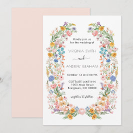 Elegante Spring Wildblume Meadow Garden Wedding Einladung