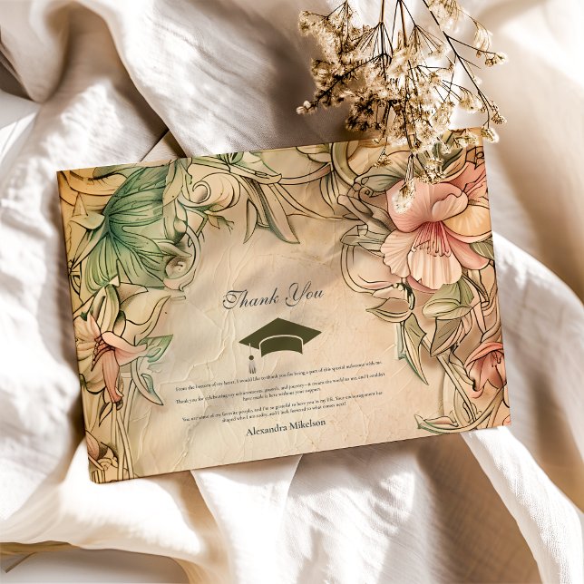 Elegante Spring Wildblumen Graduation Party Dankeskarte (Von Creator hochgeladen)