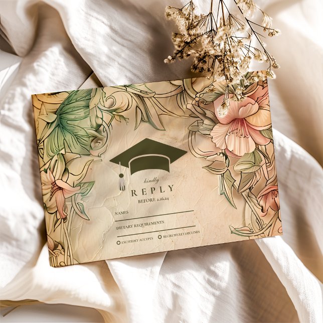 Elegante Spring Wildblumen Graduation Party RSVP Karte (Von Creator hochgeladen)