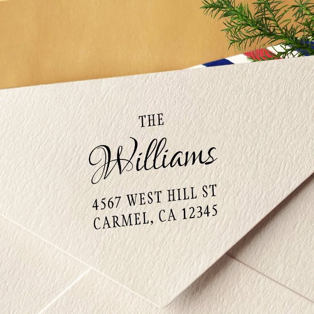 Elegante Square Rücksendeadresse Selbstfarbige Bri Permastempel (Von Creator hochgeladen)